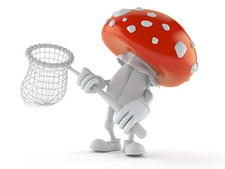 Sticker - Toadstool character holding net