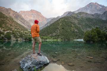 Canvas Print - Hike in Fann mountains