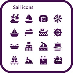 Canvas Print - sail icon set