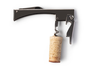 Poster - Corkscrew on white background