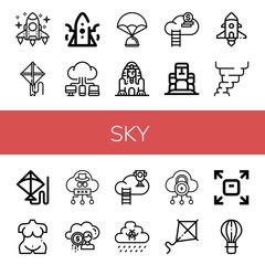 Wall Mural - sky simple icons set