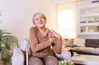 © Graphicroyalty - Elderly woman massaging the shoulder easing the aches. Joint pain concept. Senior old lady experiencing severe arthritis rheumatics pains, massaging, warming up arm. Close up, copy space, background