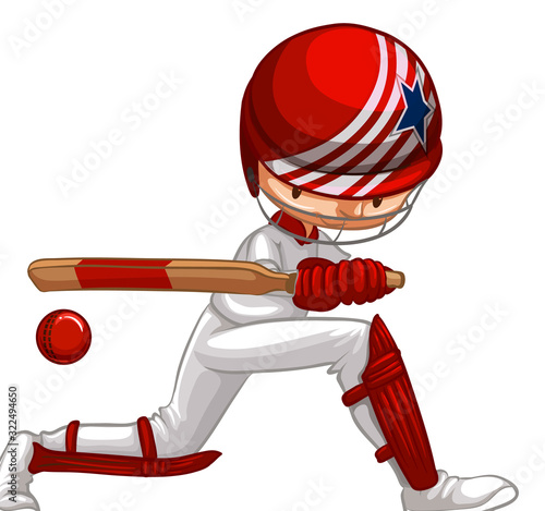 Photo Athlete doing cricket on white background