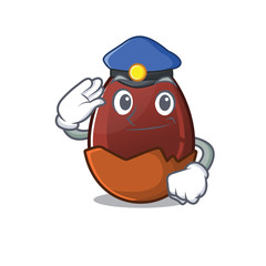 Wall Mural - A manly chocolate egg Cartoon concept working as a Police officer