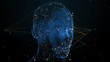 3d render or visualisation of face analytics. Biometric scan. Security identification...