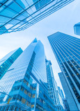 New York skyscrapers vew from street level