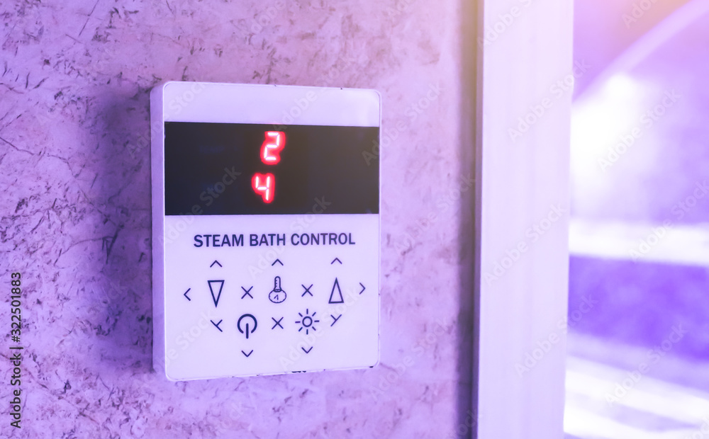 Steam bath control device in the sauna. Regulator of the temperature at ...