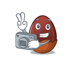 Sticker - Cool Photographer chocolate egg character with a camera