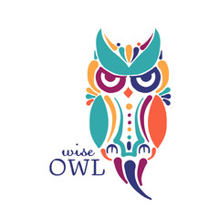 Wall Mural - Cute owl colorful, logo design template