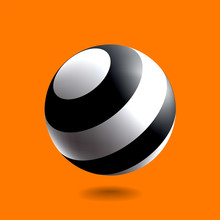Black White Striped Sphere
