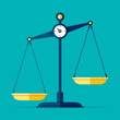 © panimoni - Scales icon in flat style. Libra symbol, balance sign. Vector design element for you project on color background