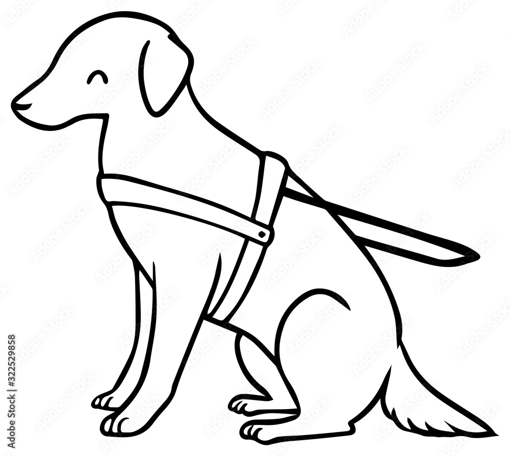 盲導犬のイラスト 笑顔 Cuadros Canvas 盲導犬のイラスト 笑顔 Cuadros Canvas