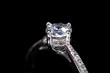 Close up  of diamond silver ring