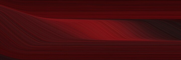 Poster - surreal horizontal header with very dark pink, dark red and very dark red colors. dynamic curved lines with fluid flowing waves and curves