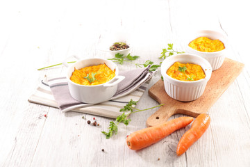 Wall Mural - carrot flan- carrot souffle, french gastronomy