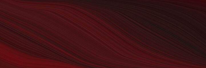 Poster - flowing horizontal header with very dark pink, dark red and black colors. dynamic curved lines with fluid flowing waves and curves