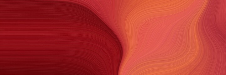 Poster - artistic banner with firebrick, tomato and dark red colors. dynamic curved lines with fluid flowing waves and curves