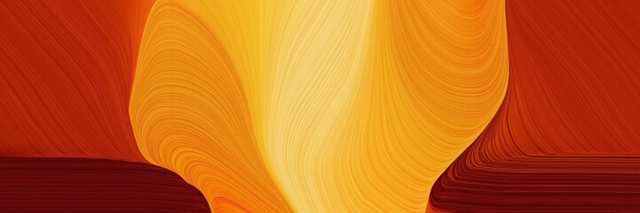 Poster - surreal banner design with firebrick, pastel orange and dark red colors. dynamic curved lines with fluid flowing waves and curves