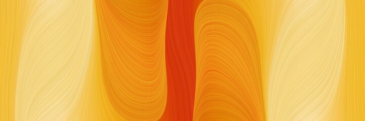 Poster - flowing header design with golden rod, khaki and orange red colors. dynamic curved lines with fluid flowing waves and curves