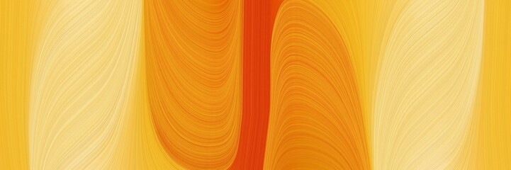 Poster - moving designed horizontal header with golden rod, khaki and orange red colors. dynamic curved lines with fluid flowing waves and curves