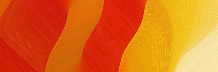 Poster - surreal horizontal header with firebrick, vivid orange and strong red colors. dynamic curved lines with fluid flowing waves and curves