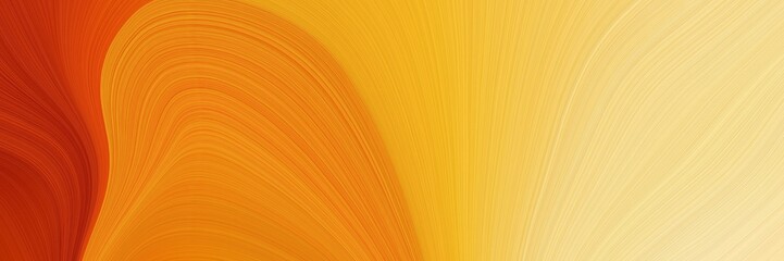 Poster - modern banner with golden rod, firebrick and khaki colors. dynamic curved lines with fluid flowing waves and curves