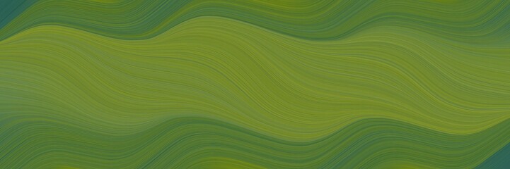 Poster - decorative horizontal banner with olive drab, dark slate gray and dark olive green colors. dynamic curved lines with fluid flowing waves and curves