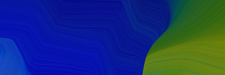 Poster - artistic banner design with dark blue, dark olive green and sea green colors. dynamic curved lines with fluid flowing waves and curves