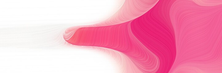 Poster - moving designed horizontal banner with pale violet red, linen and medium violet red colors. dynamic curved lines with fluid flowing waves and curves