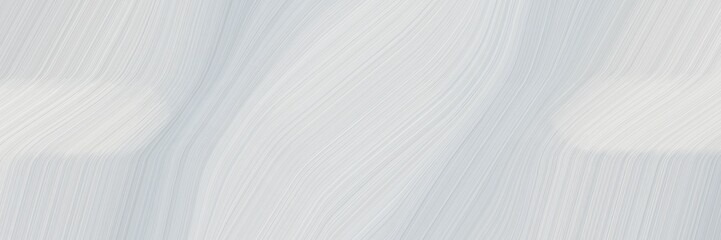 Poster - surreal designed horizontal banner with light gray, white smoke and silver colors. dynamic curved lines with fluid flowing waves and curves