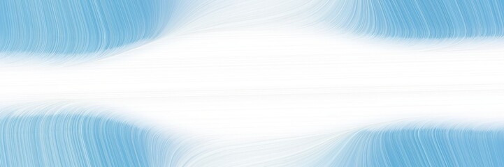 Poster - moving horizontal banner with white smoke, sky blue and corn flower blue colors. dynamic curved lines with fluid flowing waves and curves