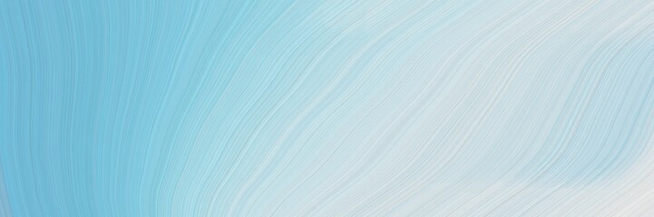 Poster - flowing horizontal header with powder blue, sky blue and lavender colors. dynamic curved lines with fluid flowing waves and curves