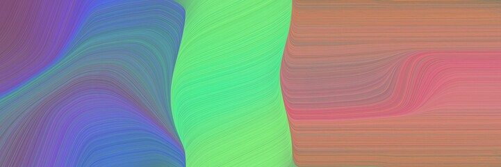 Poster - flowing designed horizontal header with gray gray, light coral and pastel green colors. dynamic curved lines with fluid flowing waves and curves
