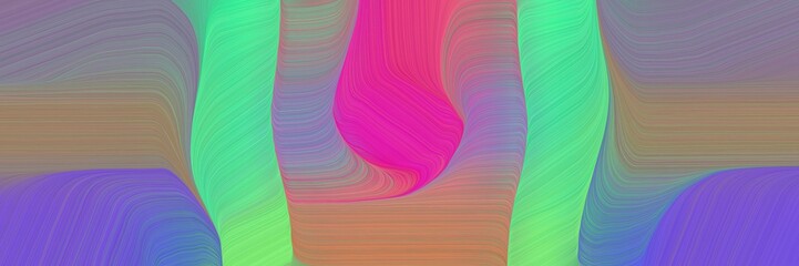 Poster - dynamic designed horizontal banner with gray gray, medium aqua marine and mulberry  colors. dynamic curved lines with fluid flowing waves and curves