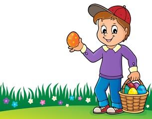 Sticker - Boy with Easter eggs theme image 2