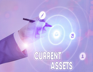 Conceptual hand writing showing Current Assets. Concept meaning any asset which can reasonably be expected to be sold