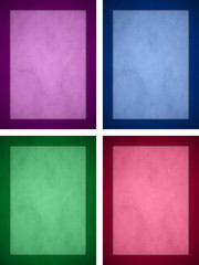 Wall Mural - Set of Light Colored Parchment. Rich Colored Frames. Portrait Orientation.