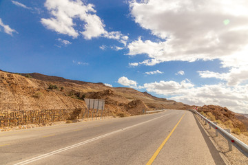 Wall Mural - The road in the mountains to the Dead sea. Jordan.