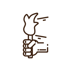 Sticker - hand holding a torch icon, line design