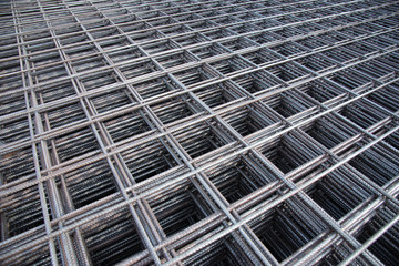 Steel bar iron wire in factory.Steel Rebars for reinforced concrete  construction site.Steel reinforcement bar for industrial building