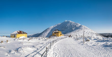 Snezka Or Sniezka Mountain In Winter. View From Kopa Mountain In Karkonosze National Park, Sudetes, Poland