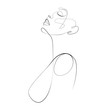 © lululand - Side view of a young nude woman one line drawing on white isolated background. Vector illustration