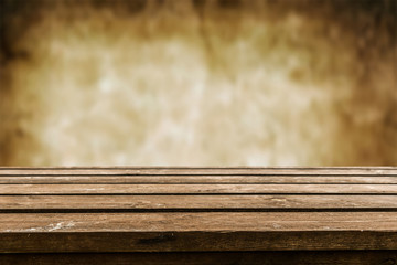 Canvas Print - Empty old wooden table background