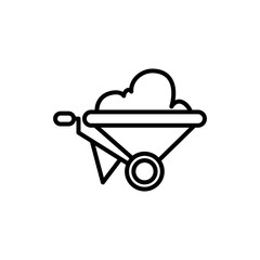 Poster - wheelbarrow tool construction isolated icon