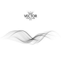 Poster - Smooth vector transparent gray smoke wave. eps10