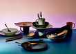 © Will Anderson - Studio shot of modern plates, cups ant cutlery