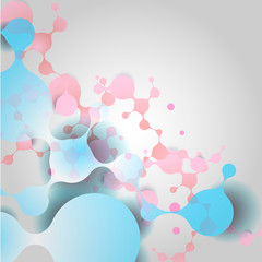 Fototapete - Abstract network design with molecular structure