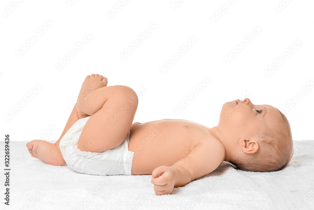 Cute little baby isolated on white