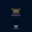 logo design emblem vector illustration of butterfly monoline elegant style