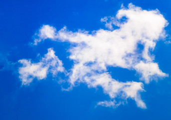 Sunny day, bright blue sky with clouds background for design, decoration or wallpaper